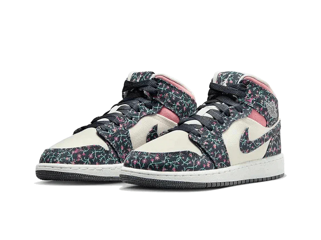 Nike Air Jordan 1 Mid SE GS Floral-Air Jordan-pikastore.cz