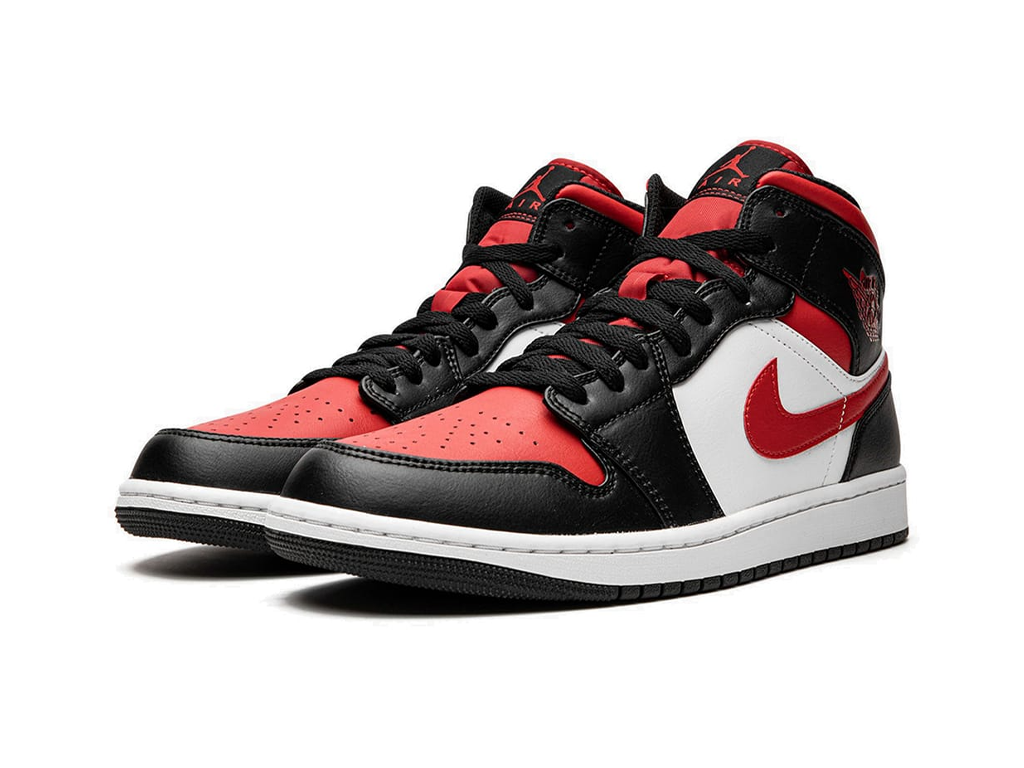 Nike Jordan 1 Mid White Black Red (2022)-sneakers-Air Jordan-pikastore.cz