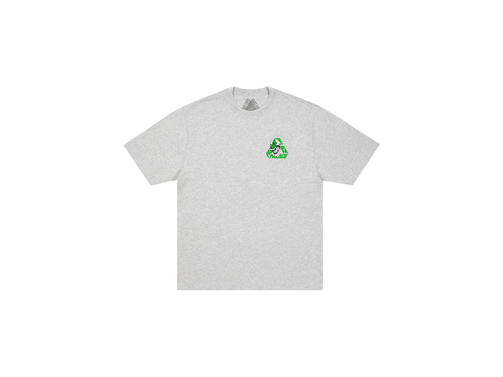 Palace P3 Skull T-Shirt Grey Marl-Palace-pikastore.cz