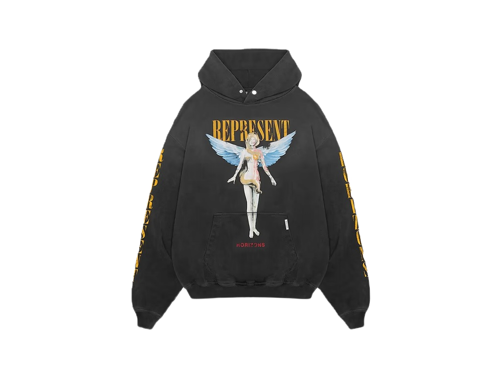 Represent Reborn Hoodie Aged Black-Represent-pikastore.cz