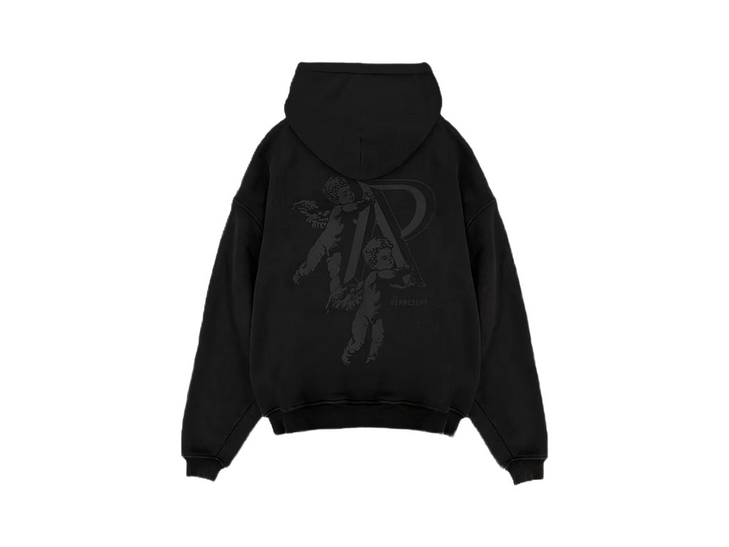 Represent Cherub Initial Hoodie Black