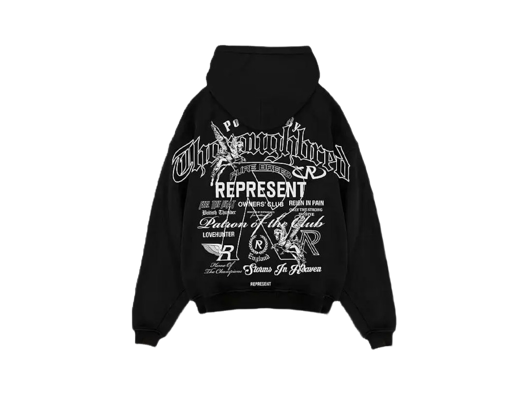 Represent Clo Monochrome Icons Hoodie Black-Represent-pikastore.cz