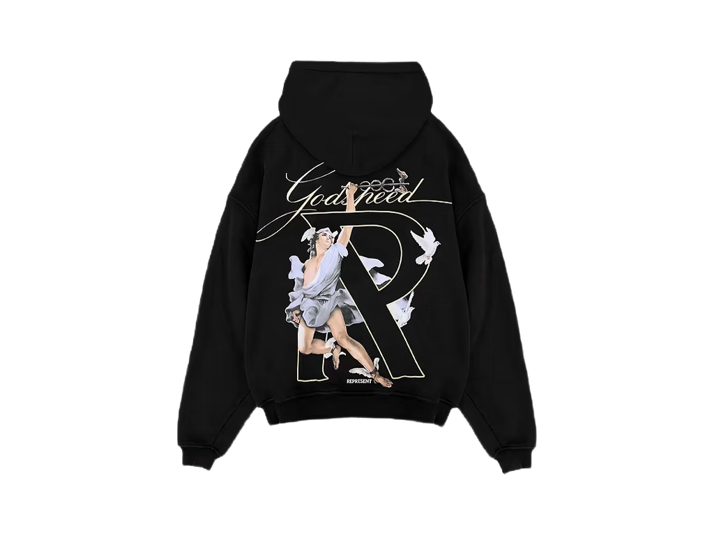 Represent Hermes Zip Hoodie Black