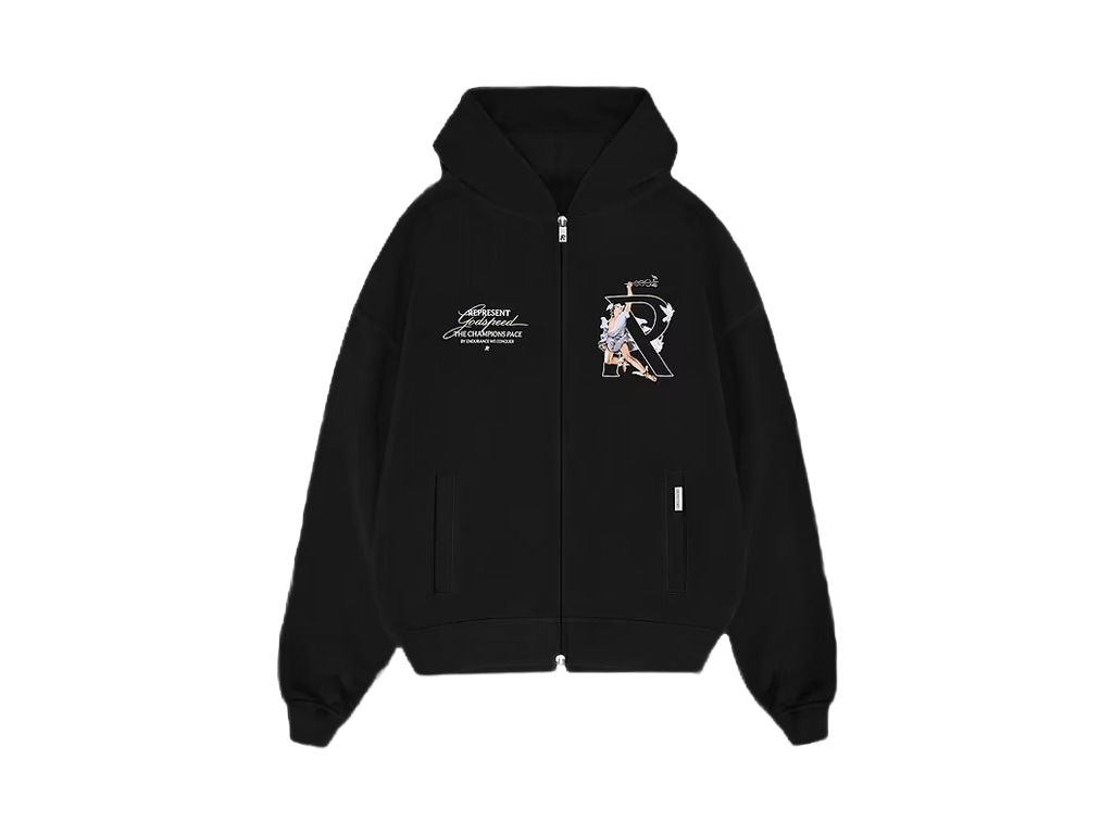 Represent Hermes Zip Hoodie Black