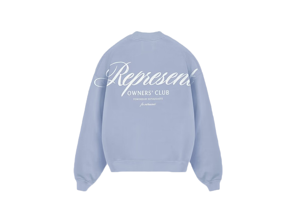 Represent Owners Club Script Crewneck Dusty Blue-Represent-pikastore.cz