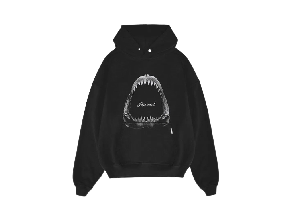 Represent Shark Jaws Hoodie Off Black-Represent-pikastore.cz