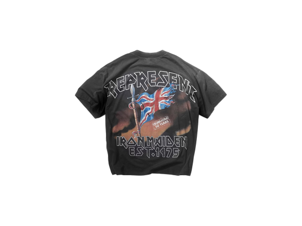 Represent X Iron Maiden Steed T-Shirt Stained Black-Represent-pikastore.cz