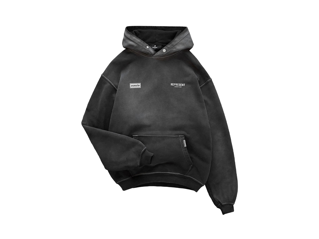 Represent X Oasis Owners Club Hoodie Stained Black-Represent-pikastore.cz