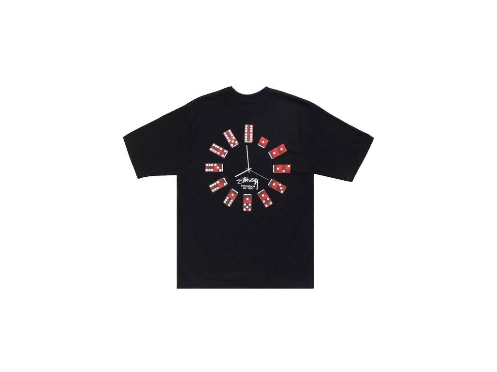 Stussy-Dice Clock T-Shirt Black-Stüssy-pikastore.cz