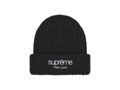 Supreme Chunky Rib Classic Logo Beanie Black