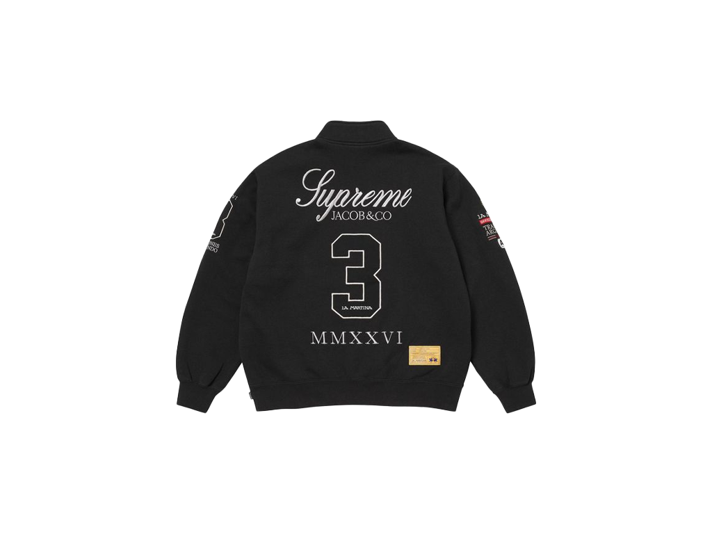 Supreme La Martina Zip Up Sweatshirt Black-Supreme-pikastore.cz