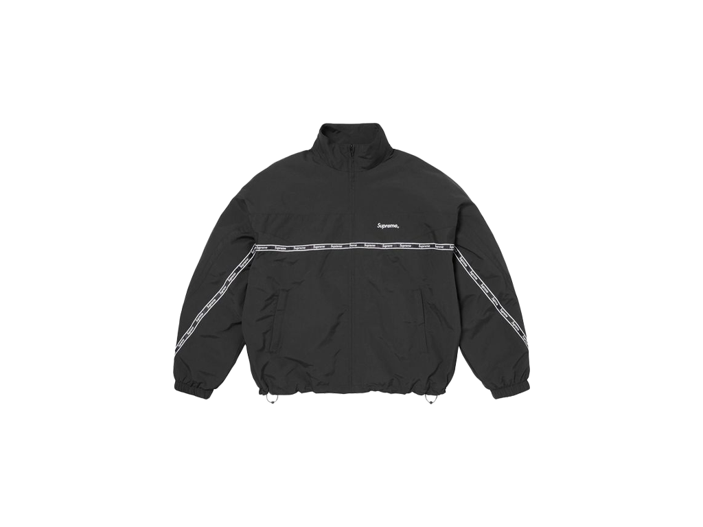 Supreme Logo Taping Track Jacket Black-Supreme-pikastore.cz