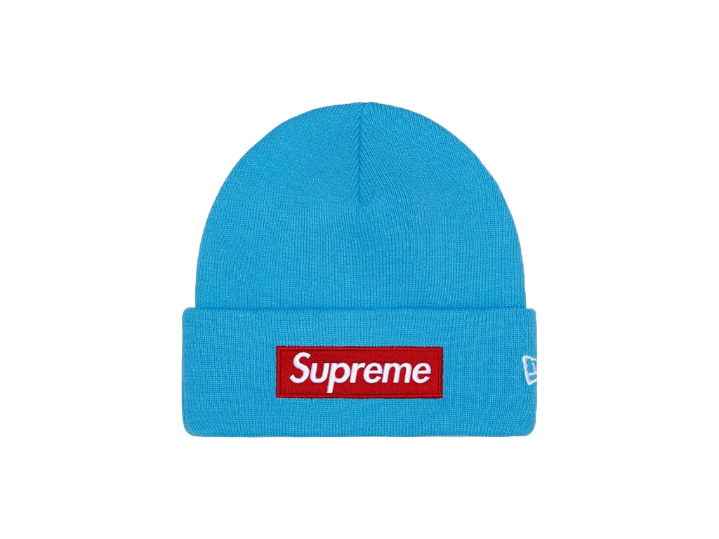 Supreme New Era Box Logo Beanie (FW25) Cyan-Supreme-pikastore.cz