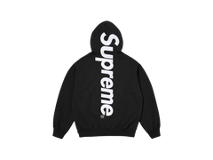 Supreme Satin Applique Hooded Sweatshirt Black