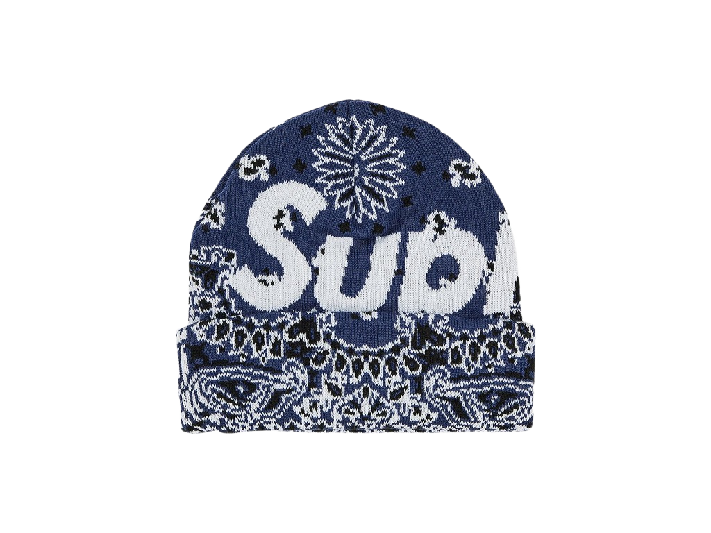 Supreme Bandana Big Logo Beanie Blue-Supreme-pikastore.cz