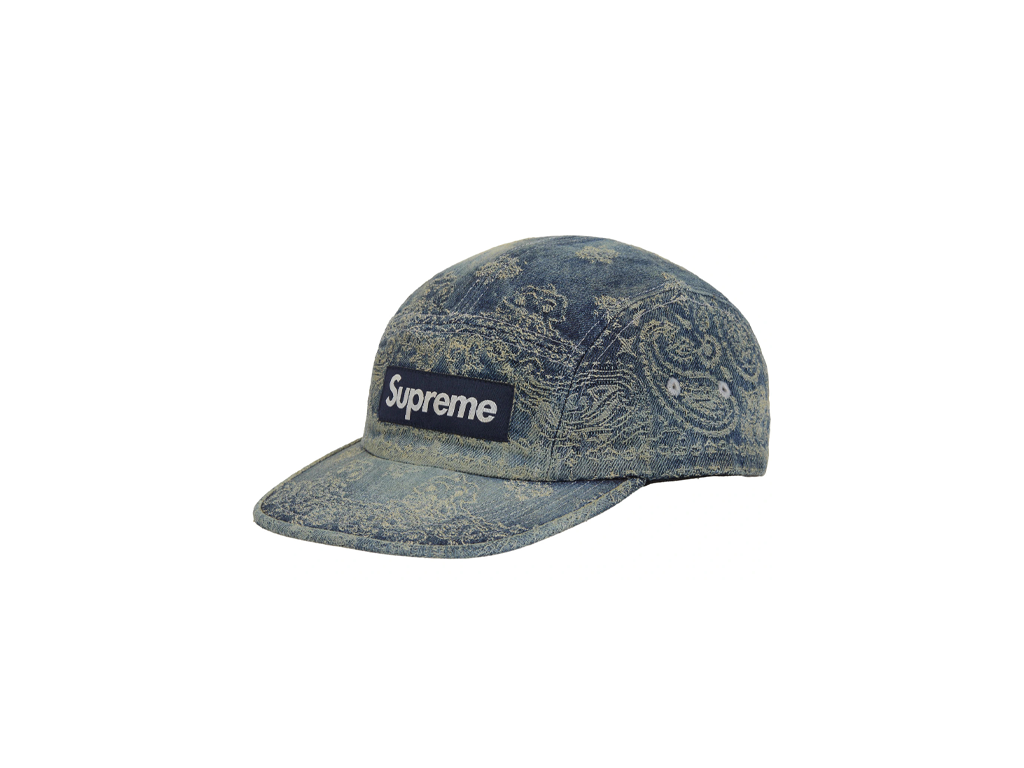 Supreme Bandana Jacquard Denim Camp Cap Blue-Supreme-pikastore.cz