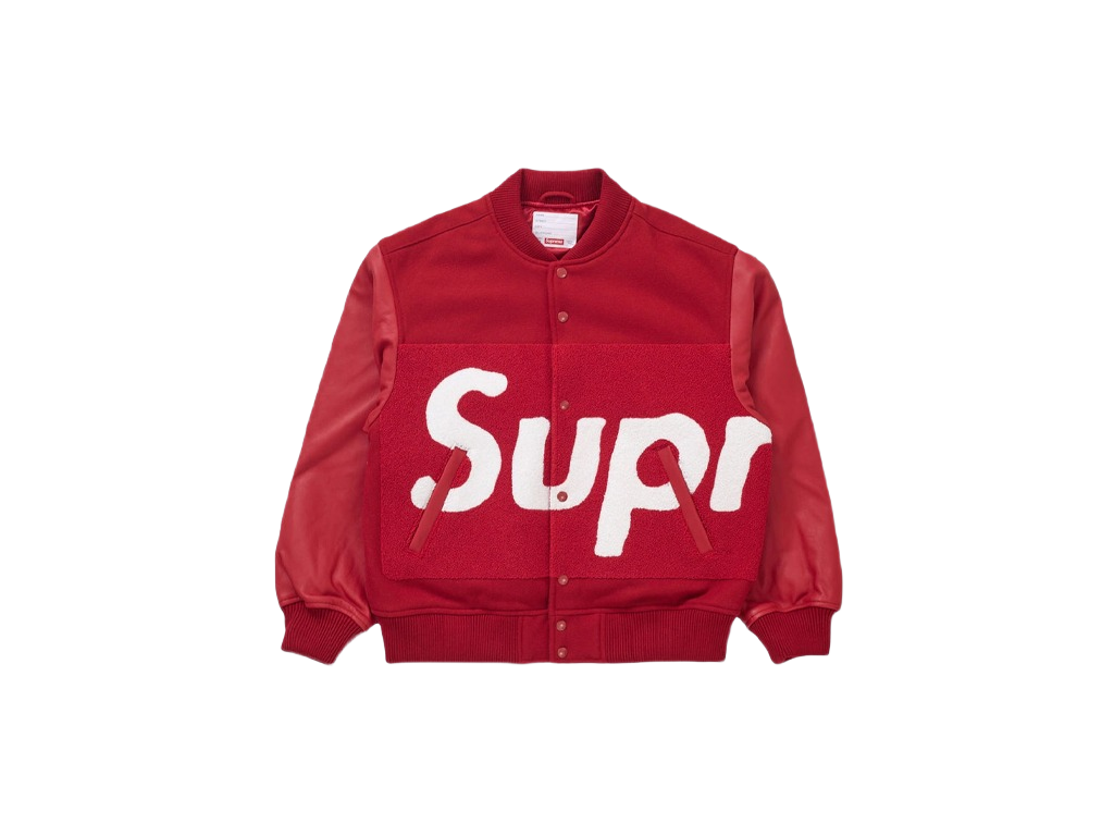 Supreme Big Logo Chenille Varsity Jacket Red-Supreme-pikastore.cz