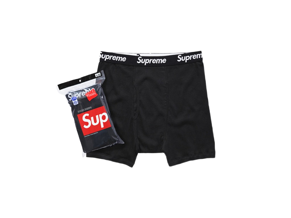 Supreme x Hanes Boxer Briefs (4 Pack) Black-Supreme-pikastore.cz