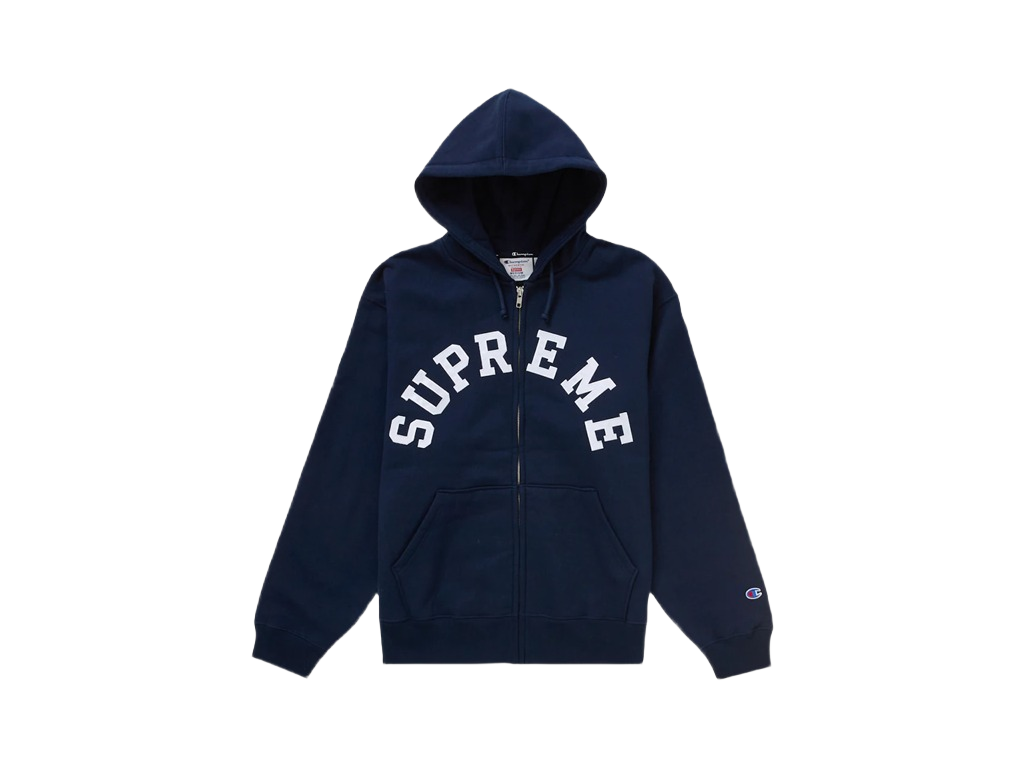 Supreme Champion Zip Up Hooded Sweatshirt Navy-Supreme-pikastore.cz