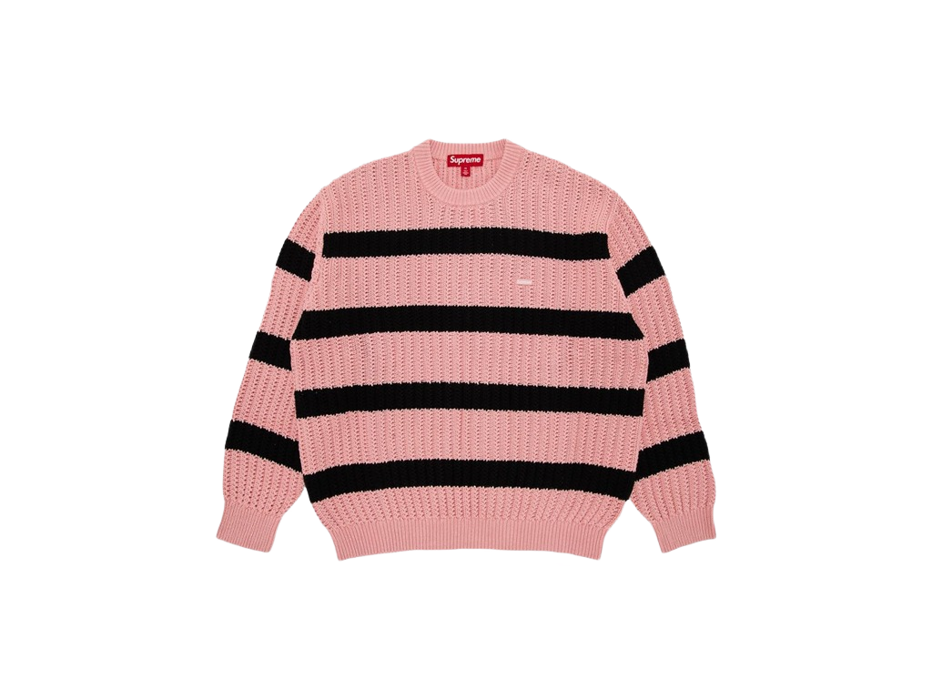 Supreme Loose Gauge Stripe Small Box Sweater Pink-Supreme-pikastore.cz