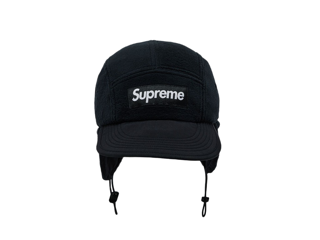 Supreme Polartec Earflap Camp Cap (FW24) Black-Supreme-pikastore.cz
