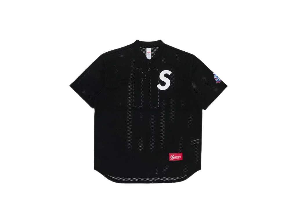 Supreme S Logo Baseball Henley Black-Supreme-pikastore.cz