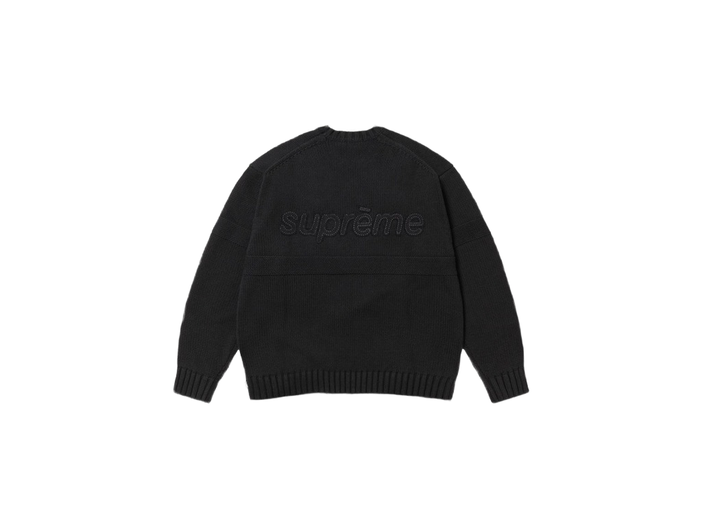 Supreme Tonal Applique Sweater Black-Supreme-pikastore.cz