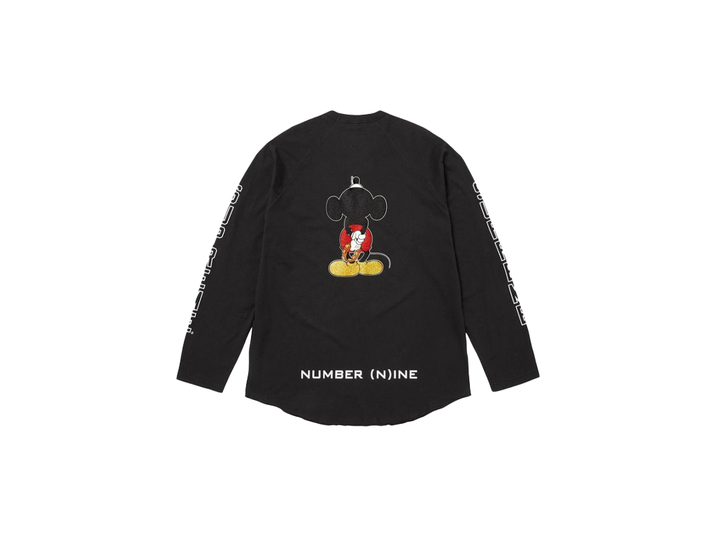 Supreme x Number (N)Ine x Mickey Mouse Raglan Long-Sleeve Top Black-Supreme-pikastore.cz
