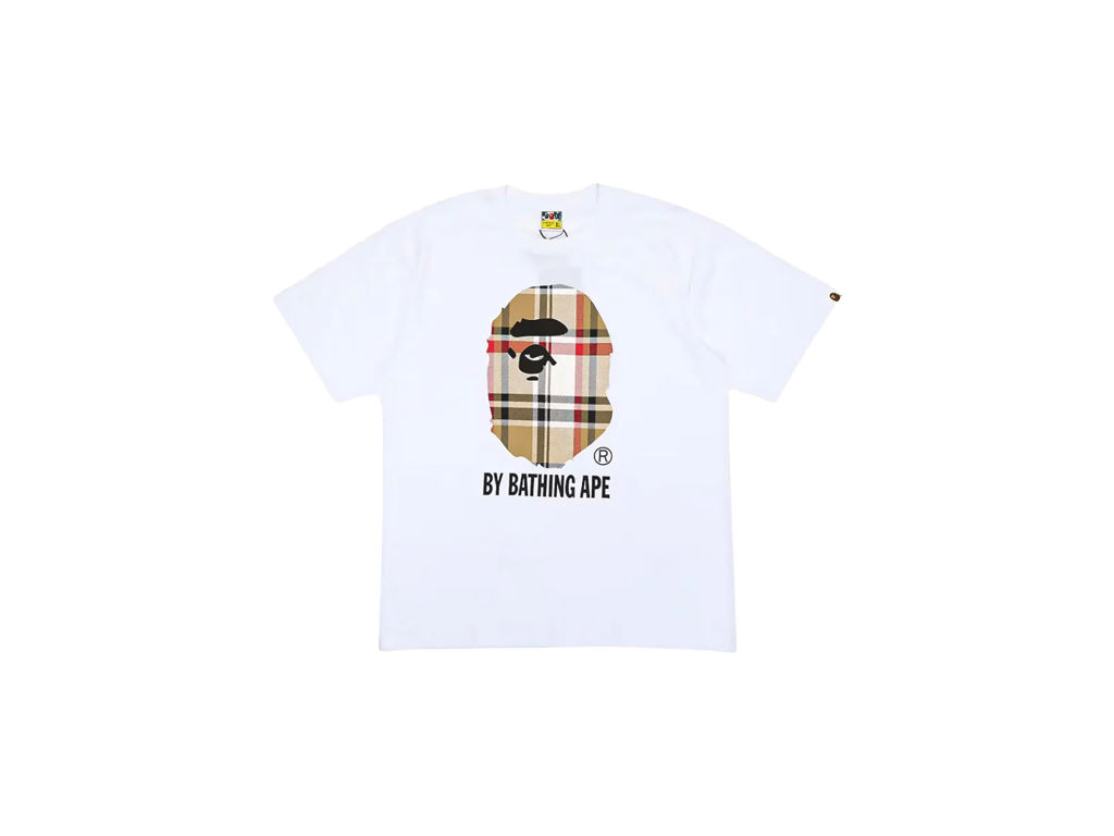 BAPE Check by Bathing Tee White/Beige