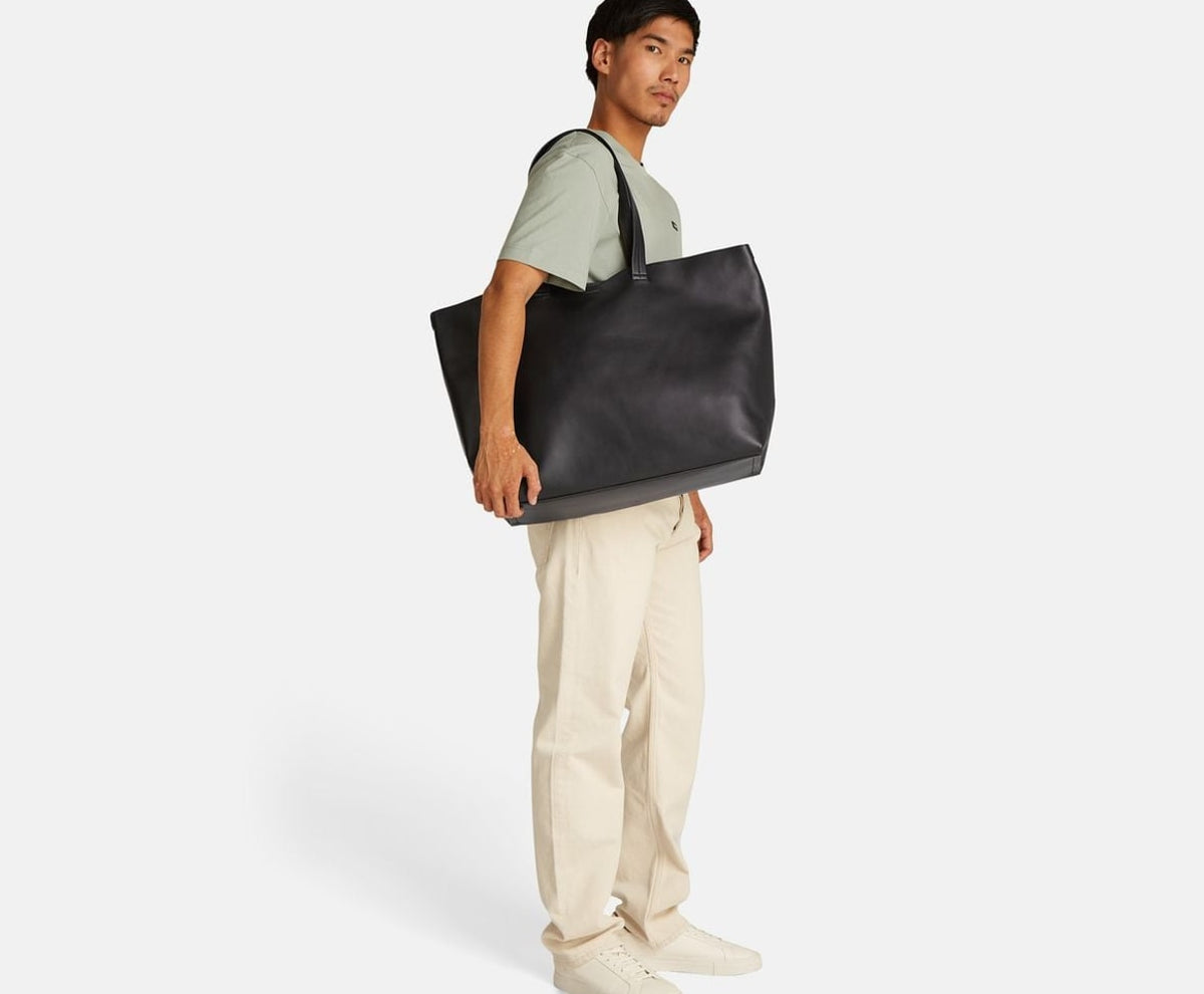 Calvin Klein Leather tote bag Black – torba – zdjęcie 5 z 5