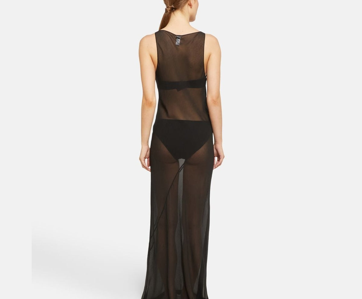 Calvin Klein Silk night gown Black – ruházat – fotó 3/4