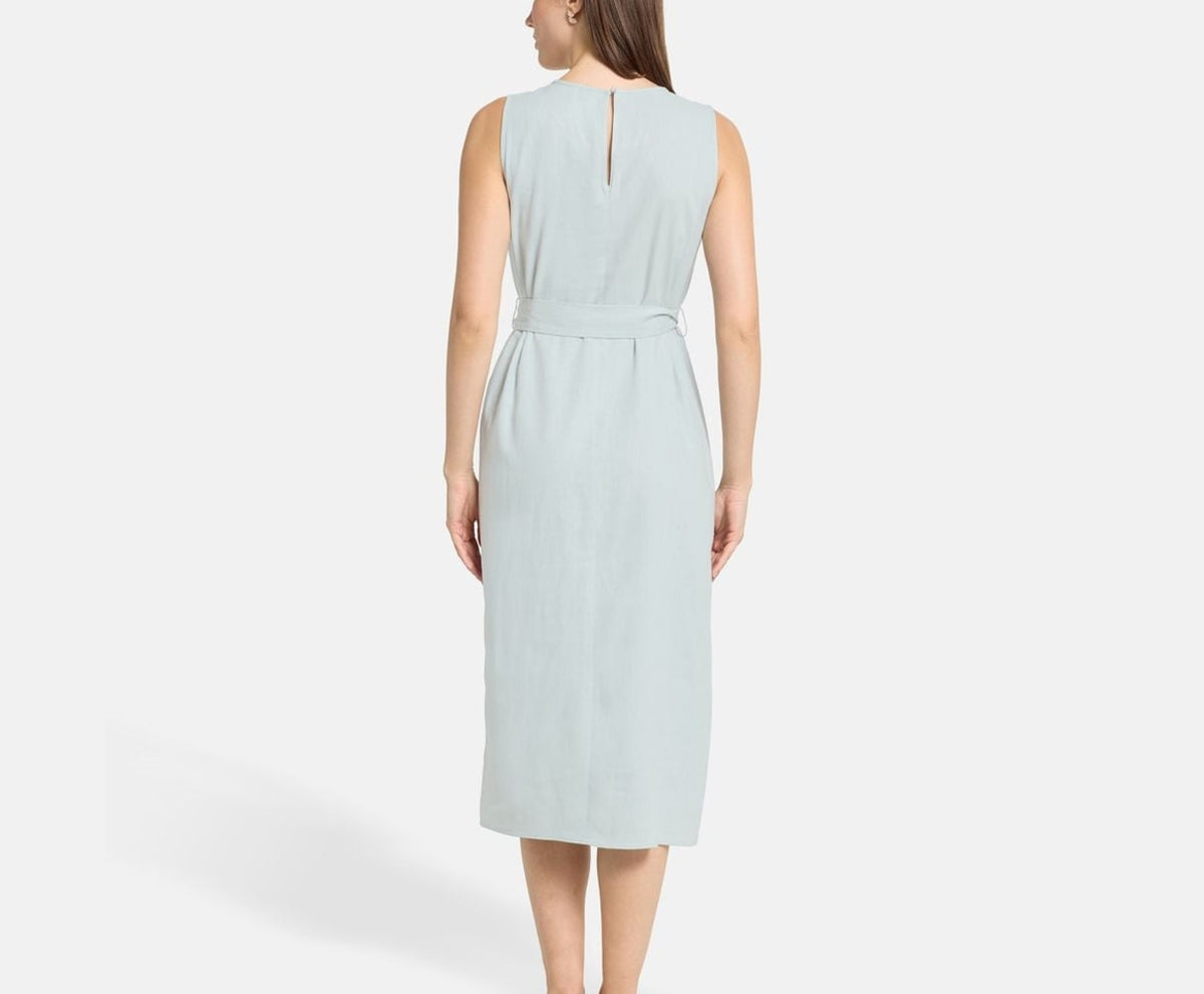 Calvin Klein Linen-blend dress Light Blue – oblečení – fotka 4 z 5