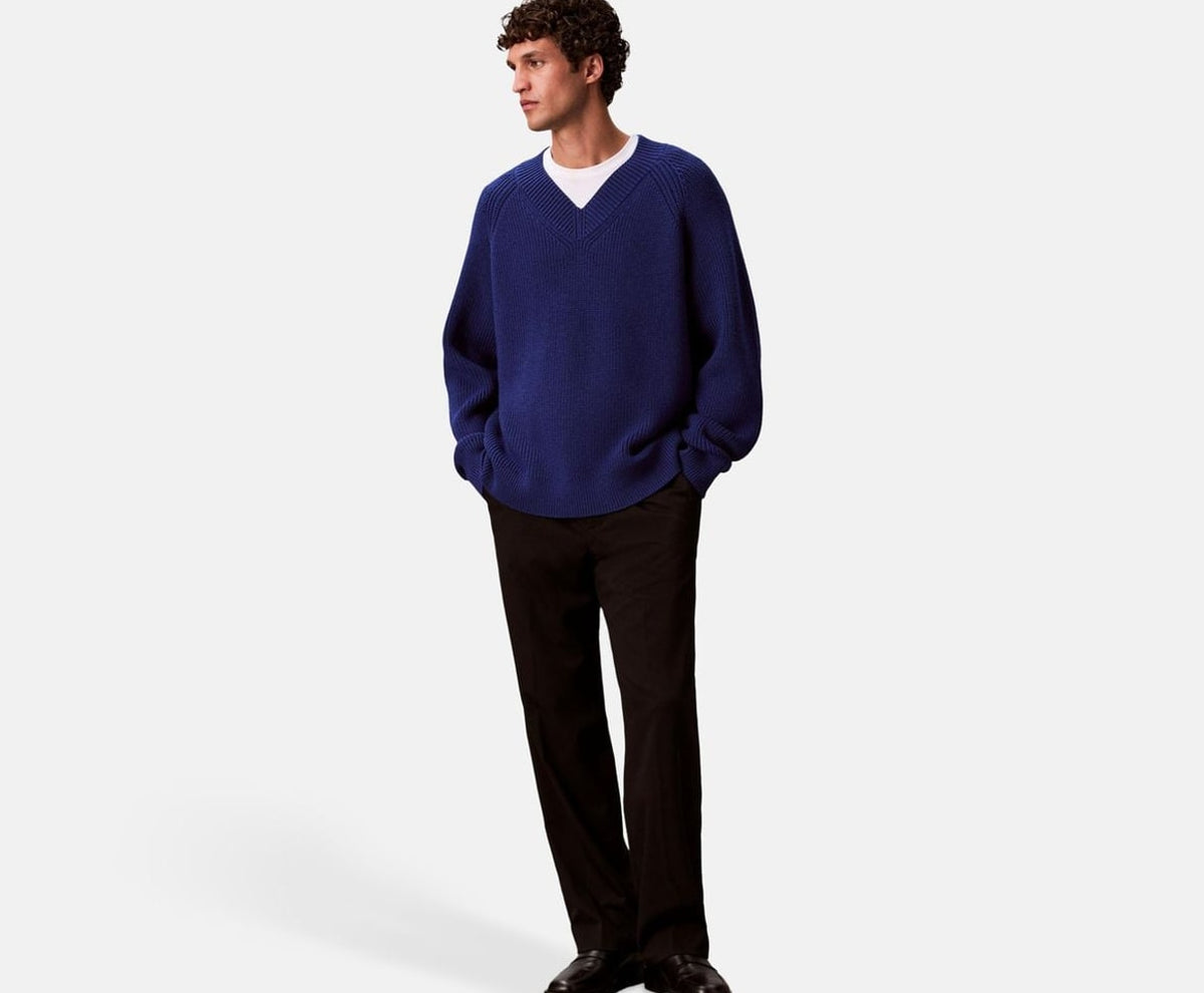 Calvin Klein Wool-blend pullover Blue – sweat – photo 5 sur 5