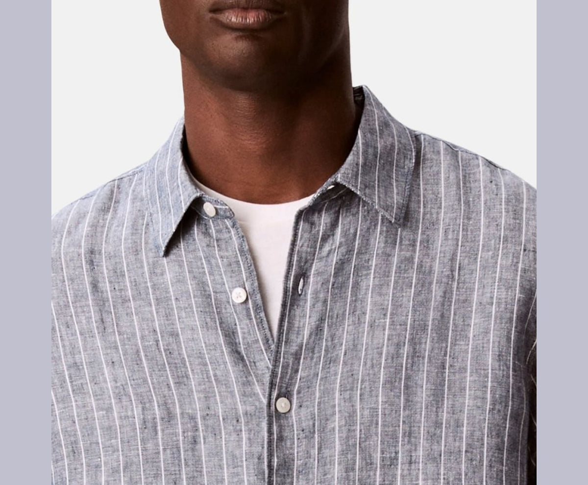 Calvin Klein Linen shirt Blue – oblečení – fotka 3 z 6