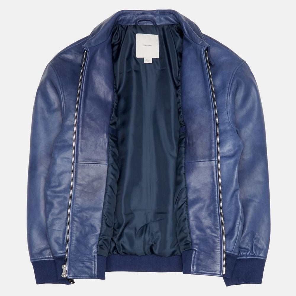 Calvin Klein Leather blouson Blue – îmbrăcăminte – fotografia 5 din 6