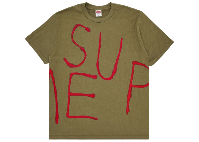 Supreme Painted Tee (SS25) Olive-Supreme-pikastore.cz