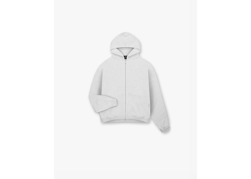 Represent Initial Boxy Zip Through Hoodie Ice Grey Marl-Represent-pikastore.cz