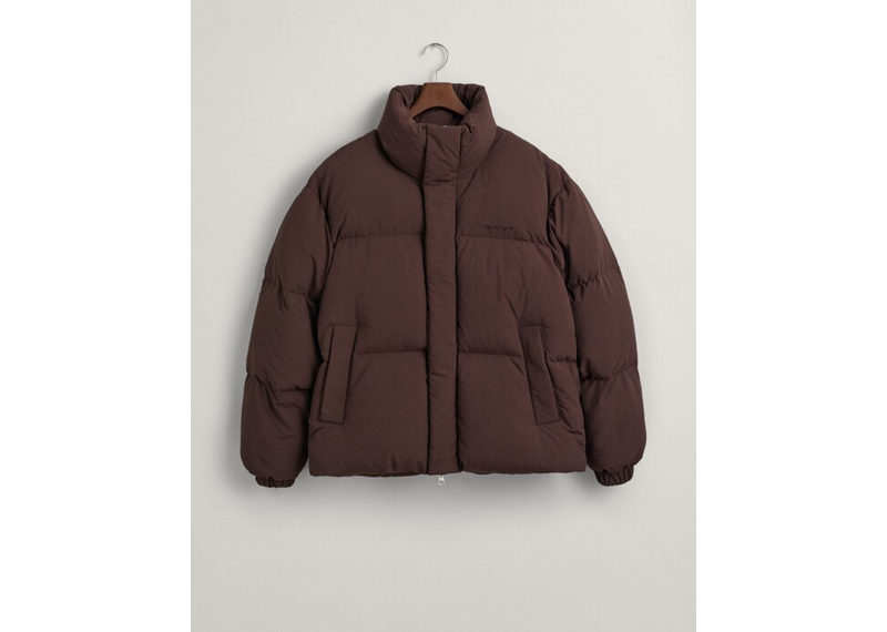 Cropped Oversized Down Puffer Jacket - 274 Rich Brown