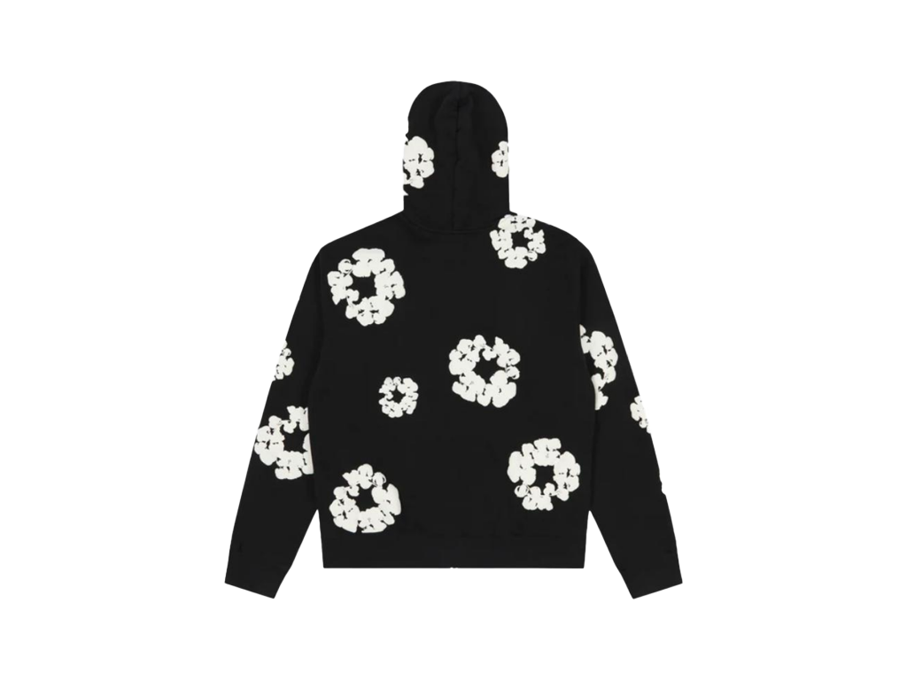 Denim Tears Cotton Wreath Zip Hoodie Black-Denim Tears-pikastore.cz