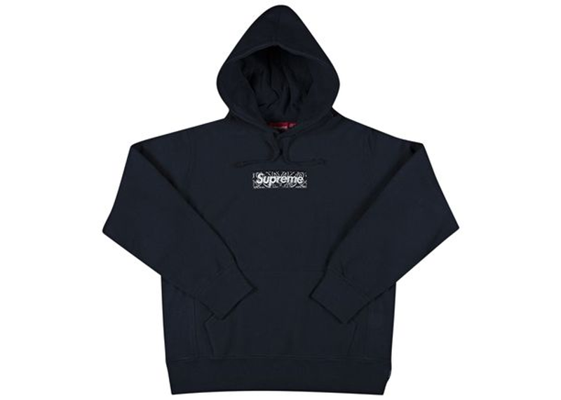 Supreme Bandana Box Logo Hooded Sweatshirt Navy-Supreme-pikastore.cz