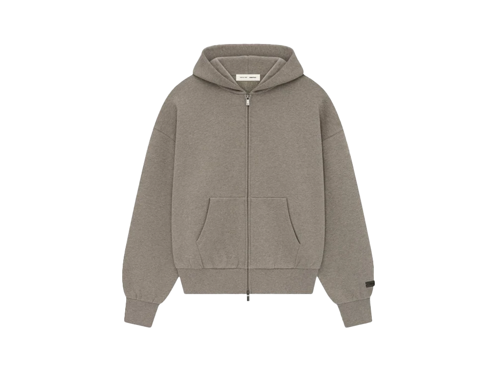 Fear of God Essentials Classic Fleece Zip-Up Hoodie Homestead Heather