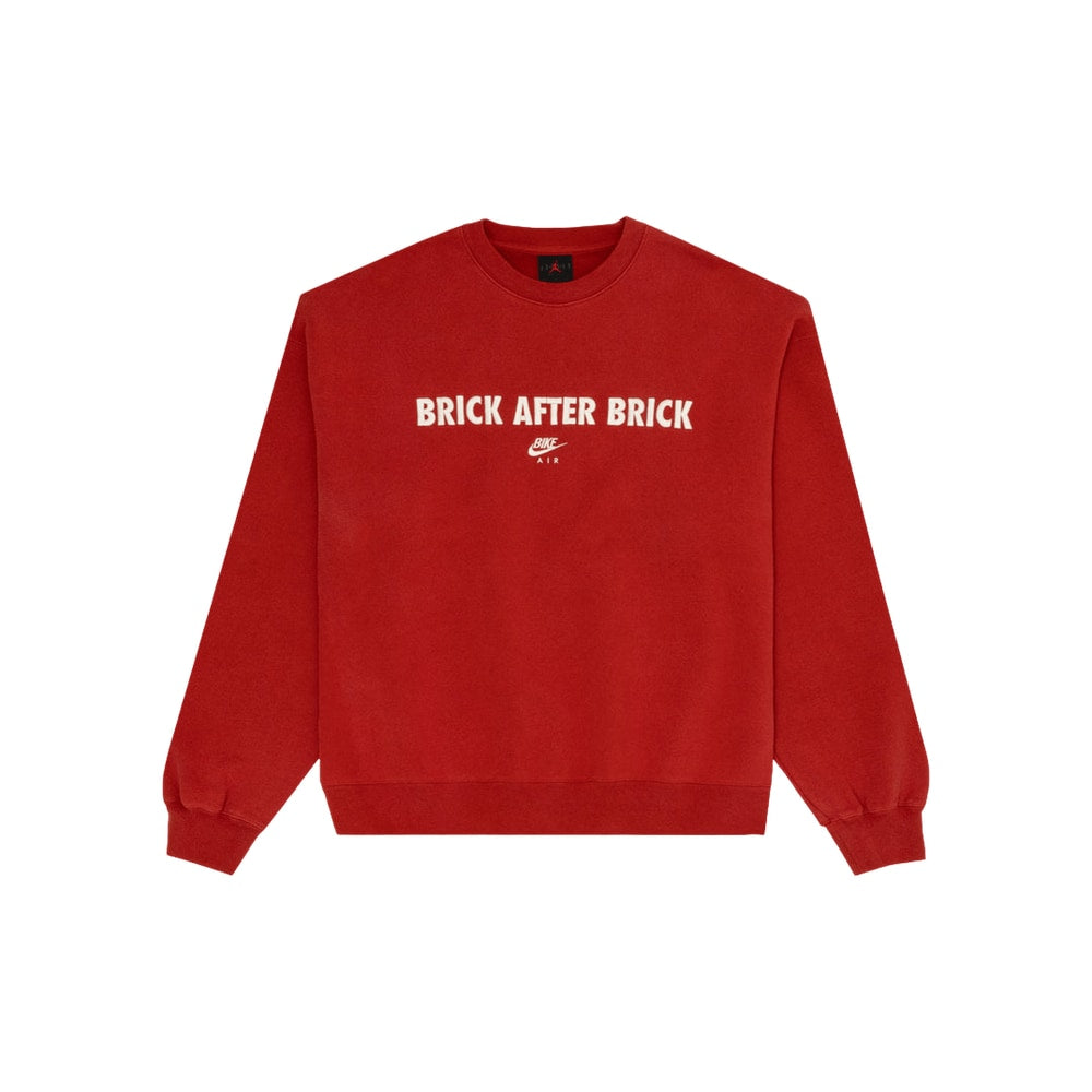 Air Jordan x Nigel Sylvester Brick After Brick Fleece Crewneck Sweatshirt Vermilion/Sail – mikina, červená