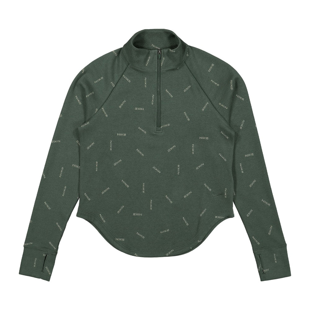 Nike Sportswear Women's Slim 1/2-Zip Long-Sleeve Logo Top Vintage Green – oblečení