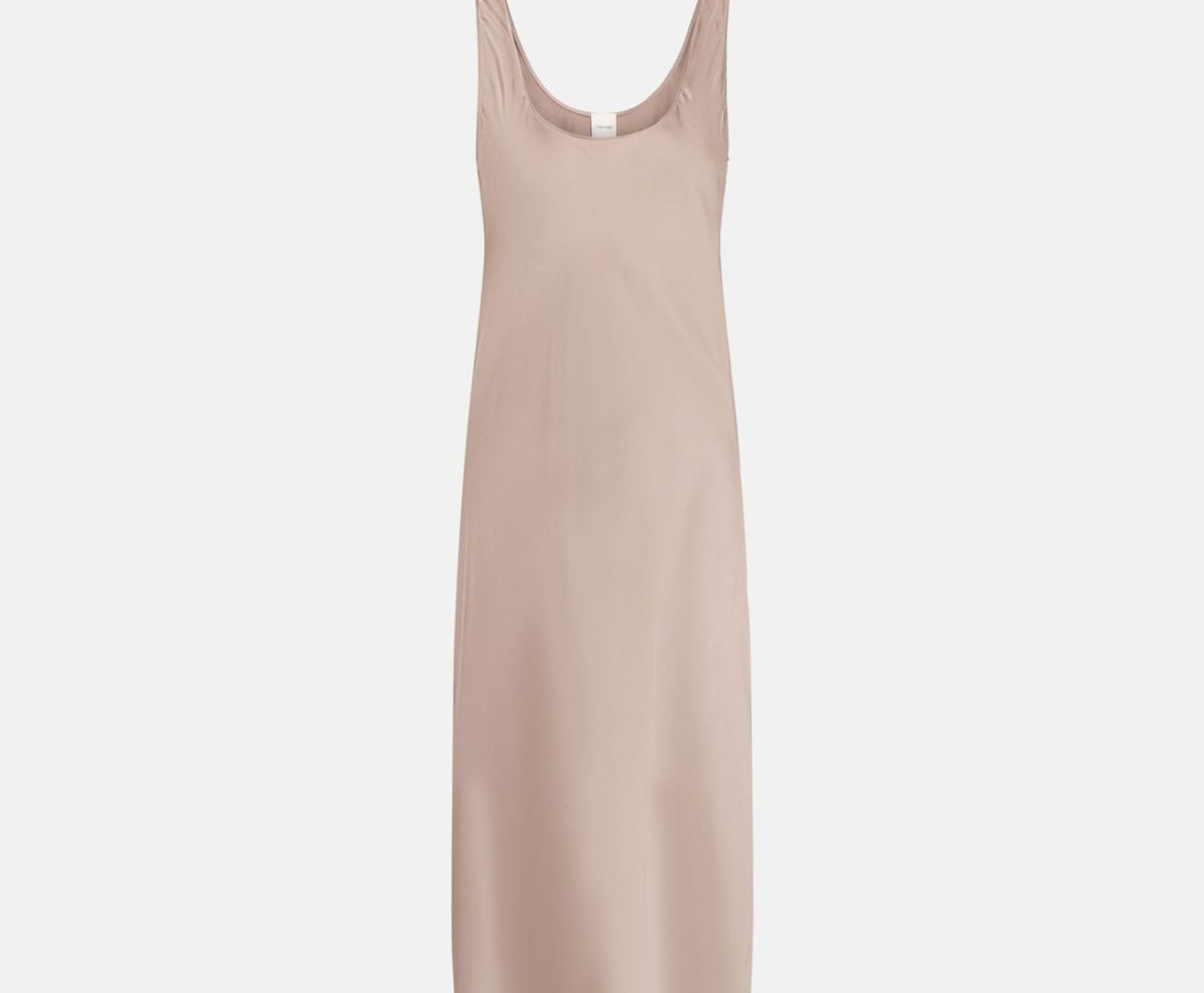 Calvin Klein Satin dress Hero Greige – kleding
