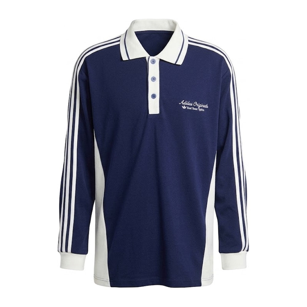 adidas Originals Polo Longsleeve v barevné kombinaci Night Indigo – kläder