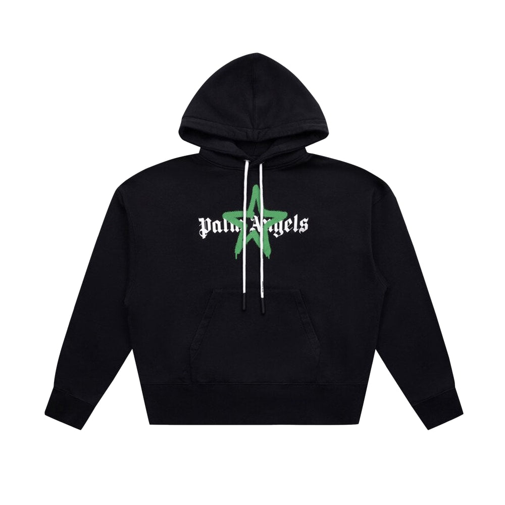 Palm Angels Star Sprayed Hoodie Black
