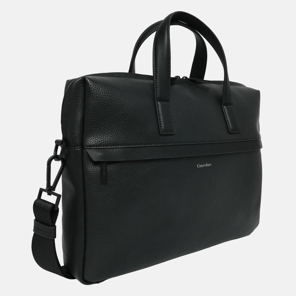 Calvin Klein Leather business bag Black – taška, černá