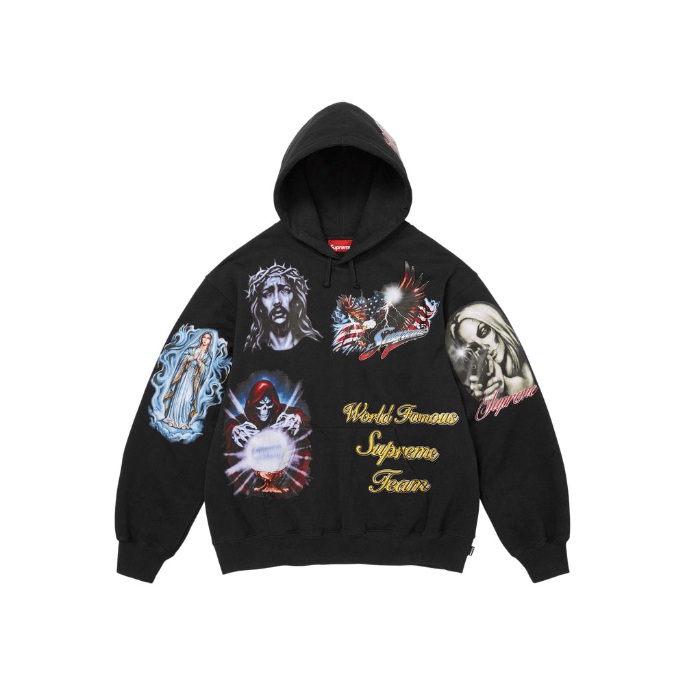 Supreme Stickers Hooded Sweatshirt Black – mikina
