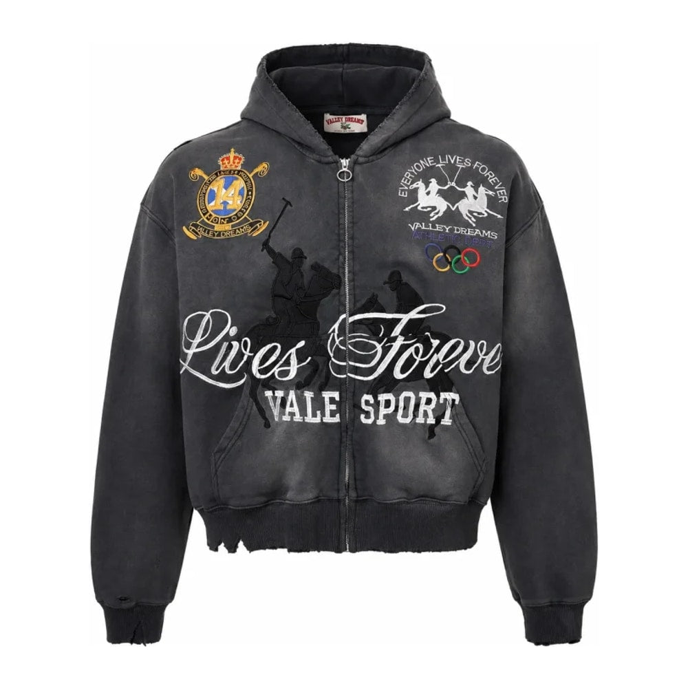 Vale Forever Life Is Forever Zip Up Hoodie Black – худі