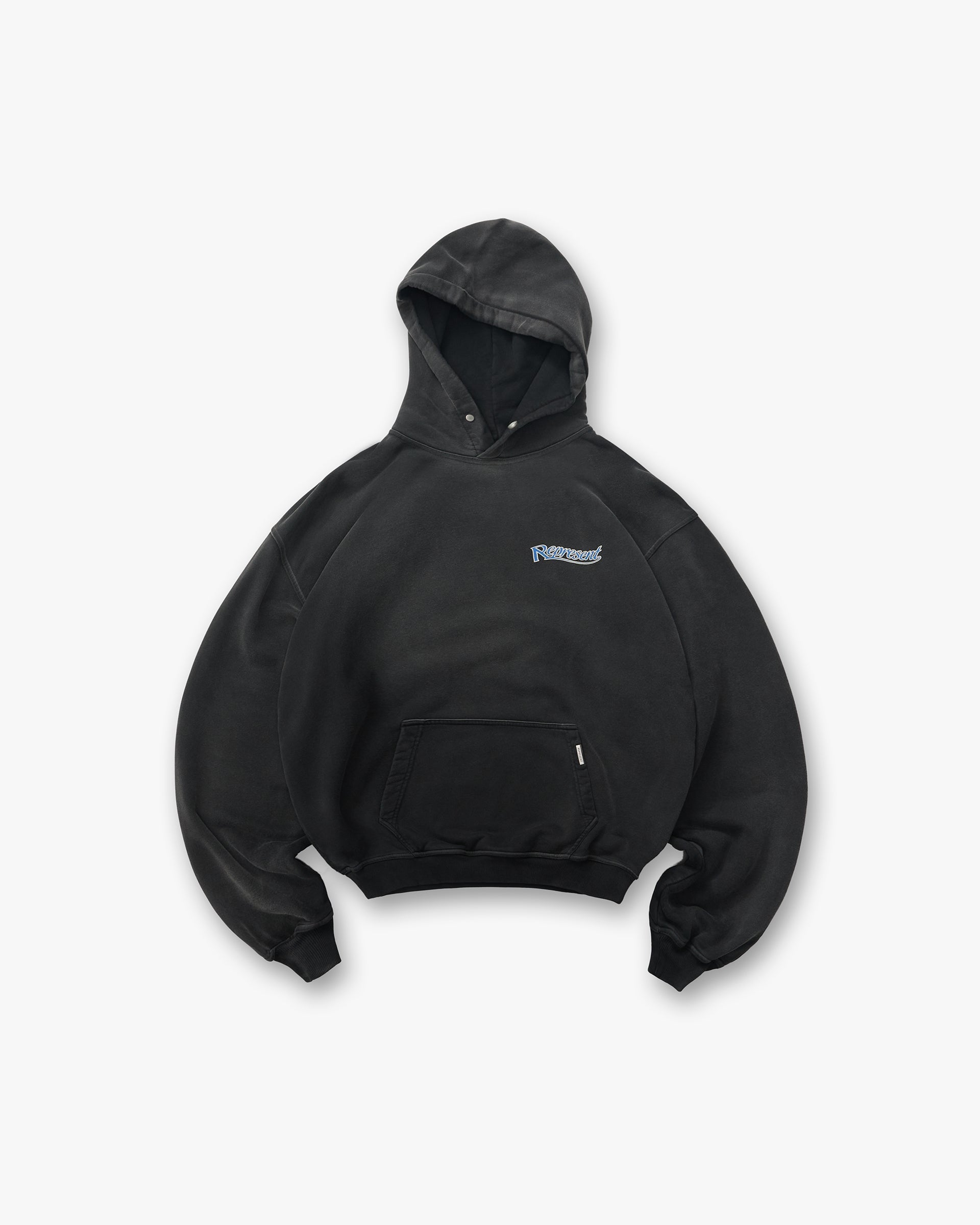 Represent Showcasing Hoodie Stained Black